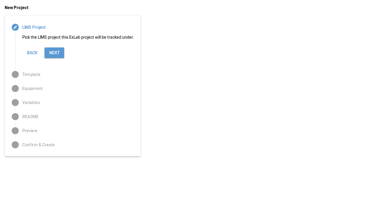 README step inside the new-project wizard