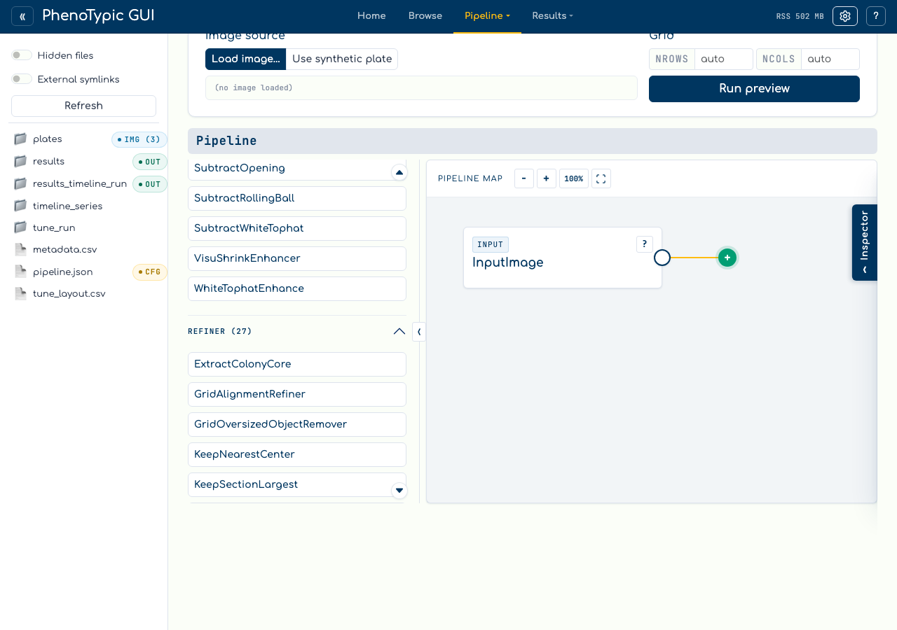 Operations palette: ManualRefine and ManualPointDetector show the PICK badge.