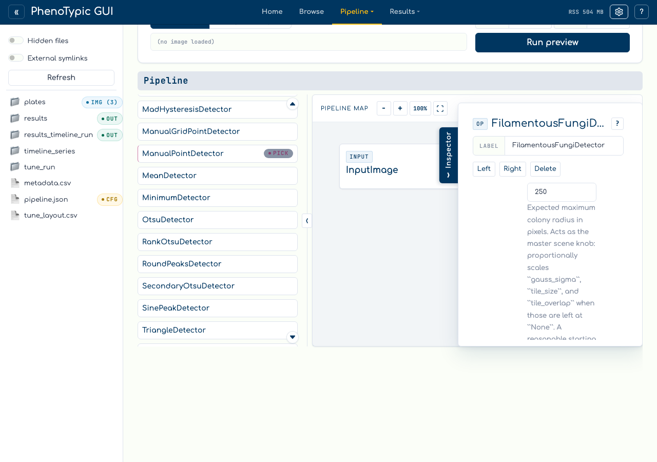 Parent side loader showing an ImagePipeline value for inoculum_detector.