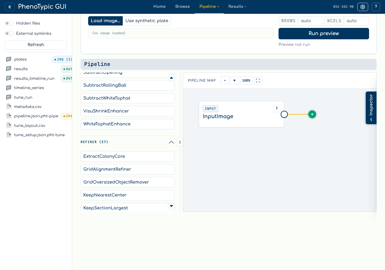 Operations palette: ManualRefine and ManualPointDetector show the PICK badge.