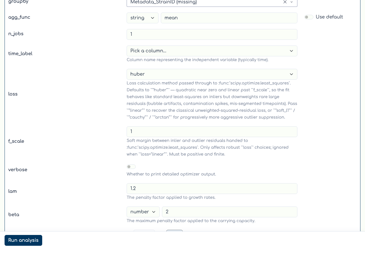 Model section with multi-union, Literal, and optional toggle widgets.